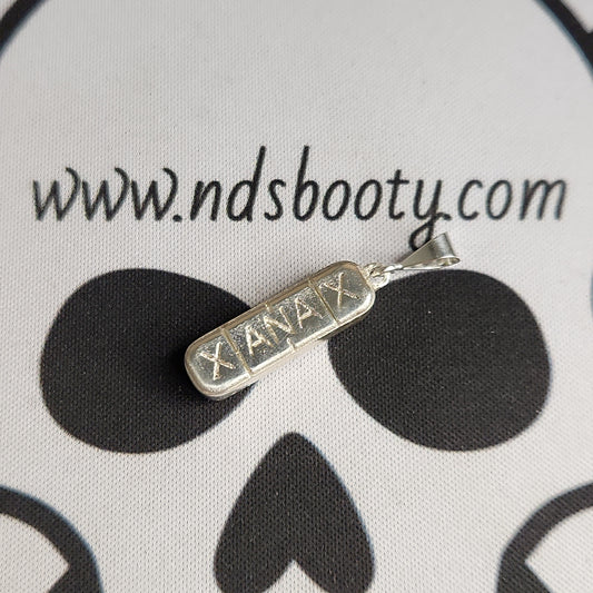 .925 Sterling Silver Xanax Pendant - Handcrafted