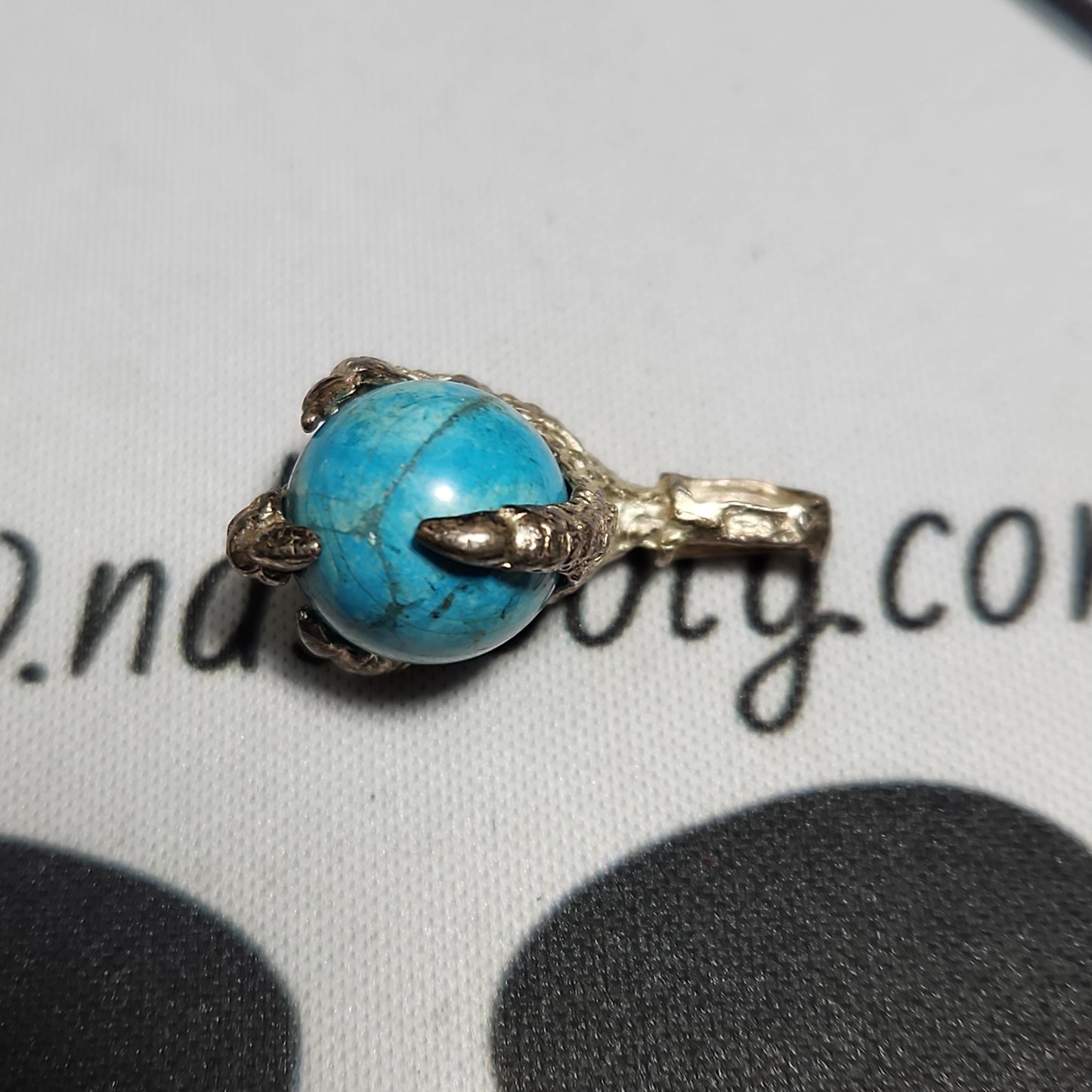 .925 Dragon Claw & Turquoise Pendant