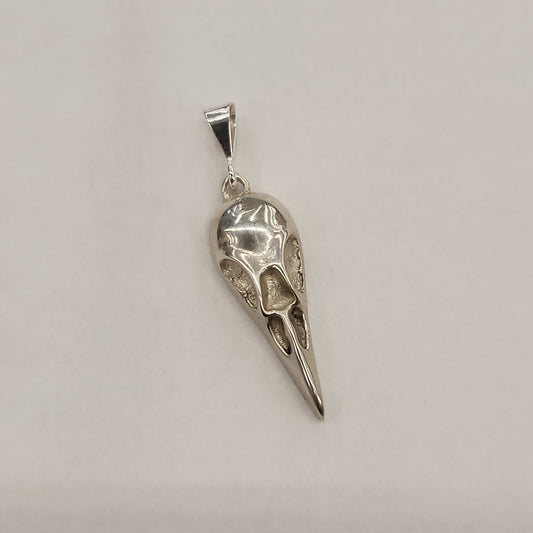 .925 Sterling Silver Crow Skull - Handmade