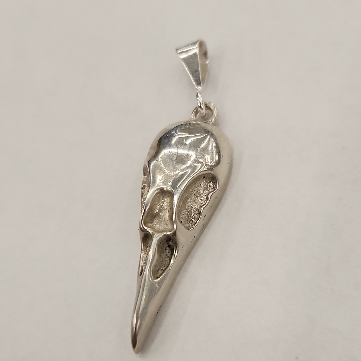 .925 Sterling Silver Crow Skull - Handmade