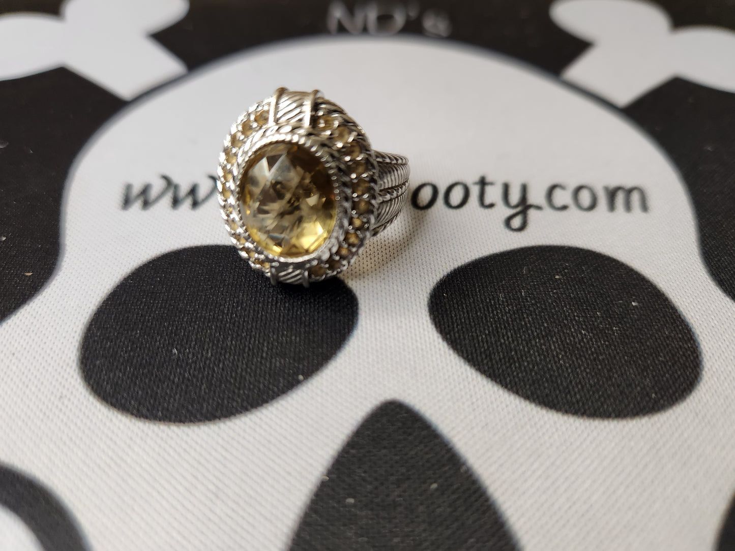 .925 Sterling Silver Judith Ripka Citrine Ring (Sz 7)