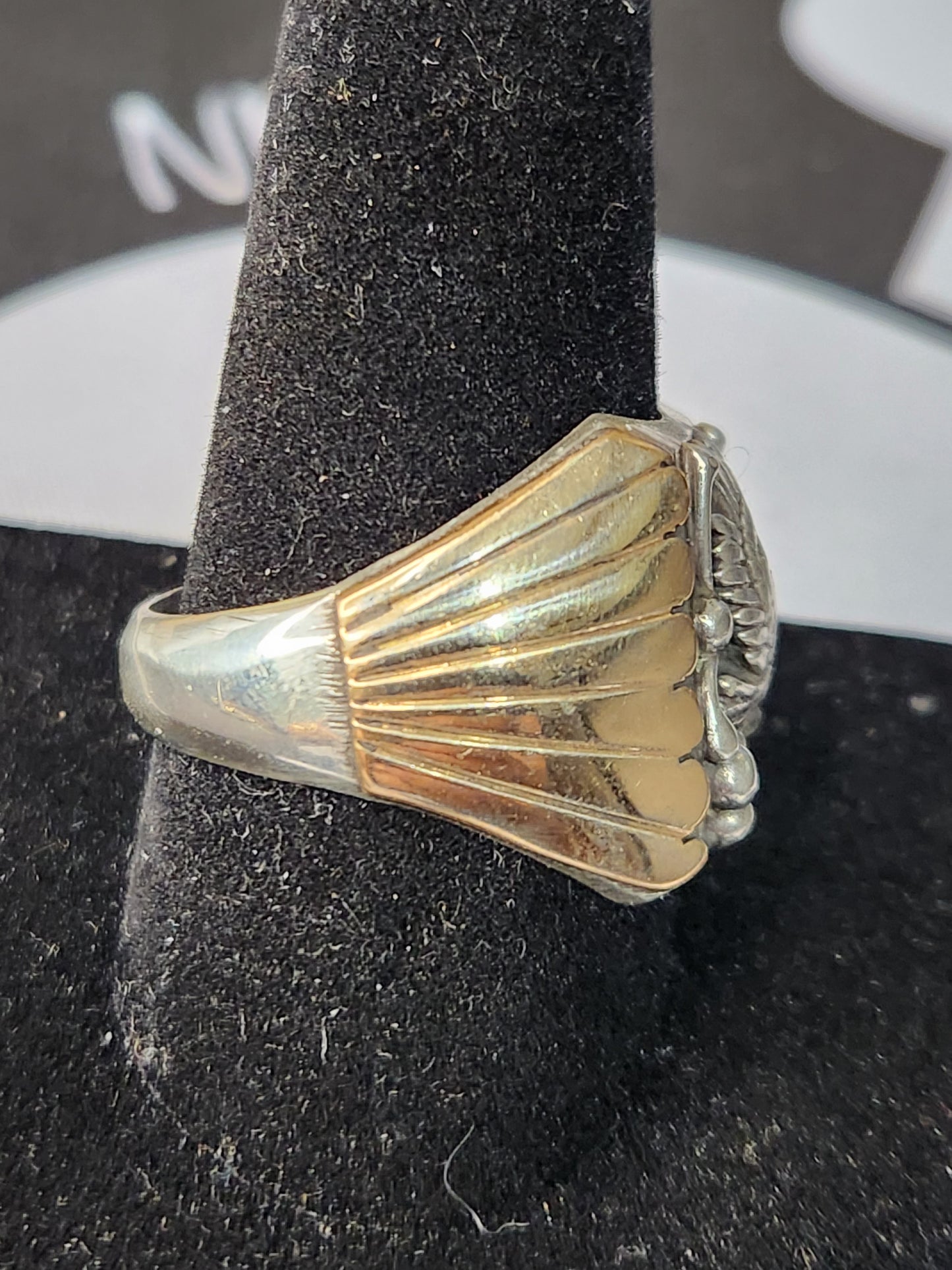 .925 Sterling Silver Eagle Signet Style Ring Sz 12