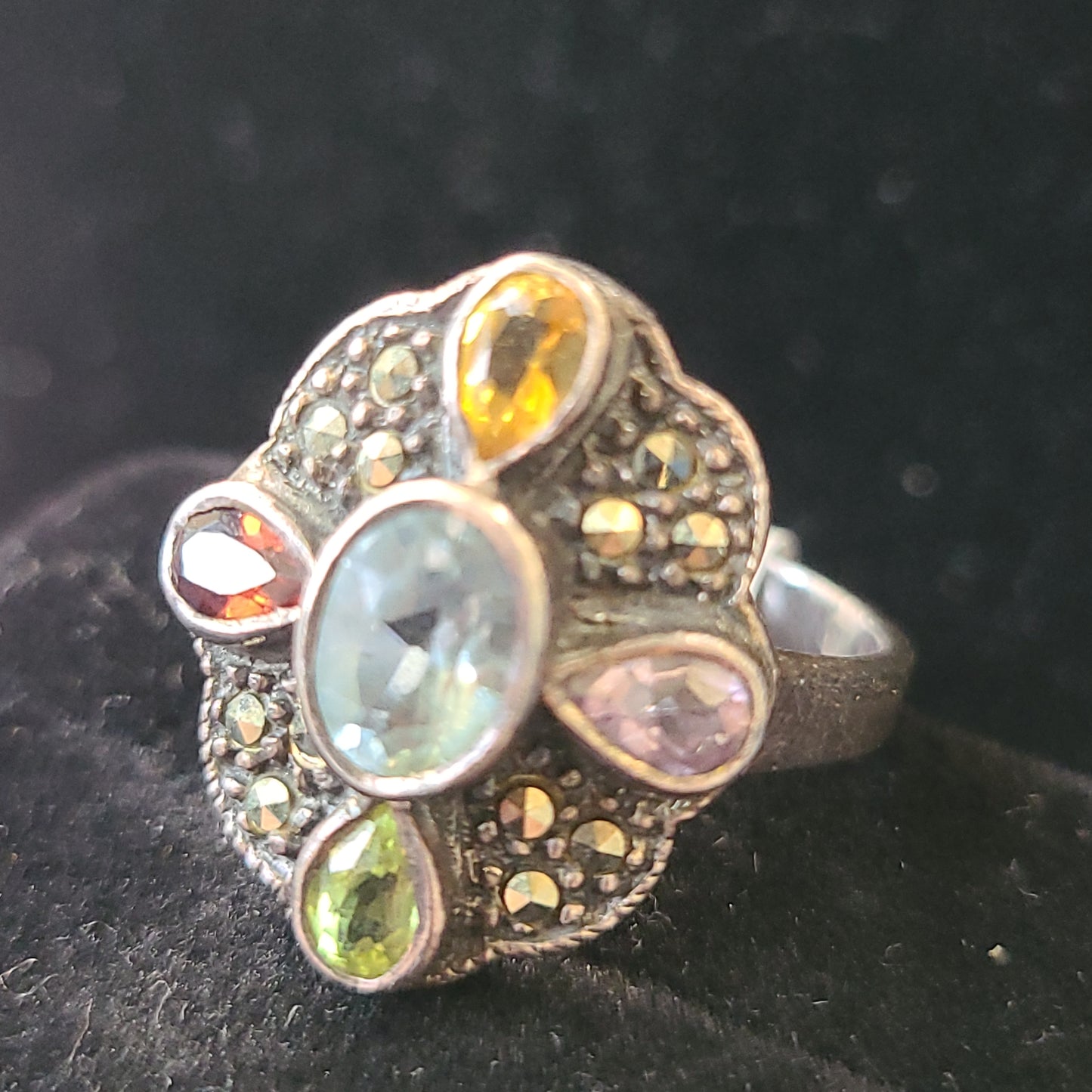 .925 Sterling Silver Gemstone Ring