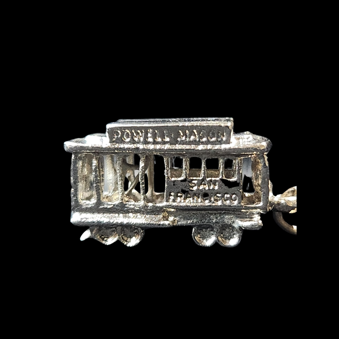 .925 Sterling Silver Powell Mason Cable Car Charm (3D)