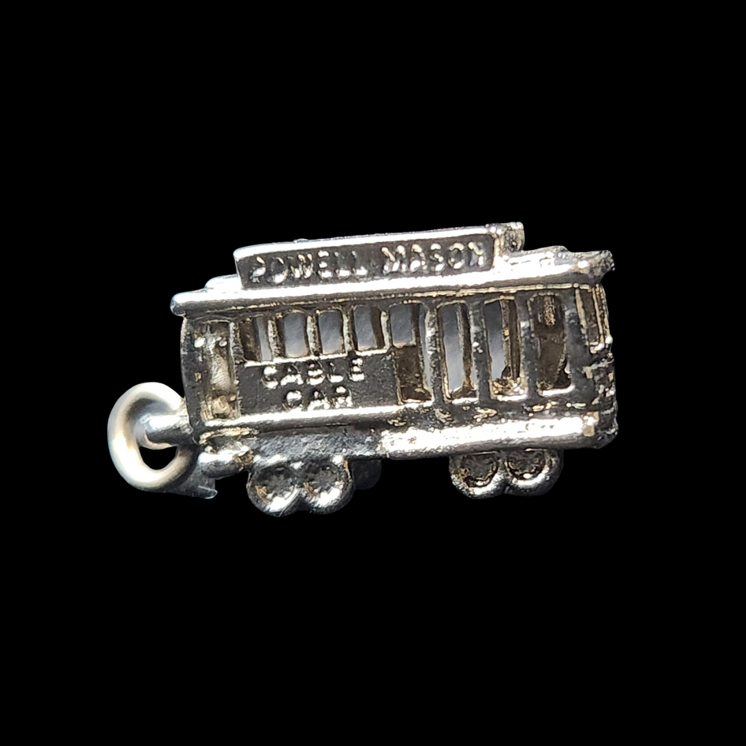 .925 Sterling Silver Powell Mason Cable Car Charm (3D)