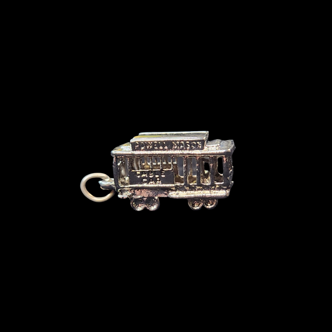 .925 Sterling Silver Powell Mason Cable Car Charm (3D)