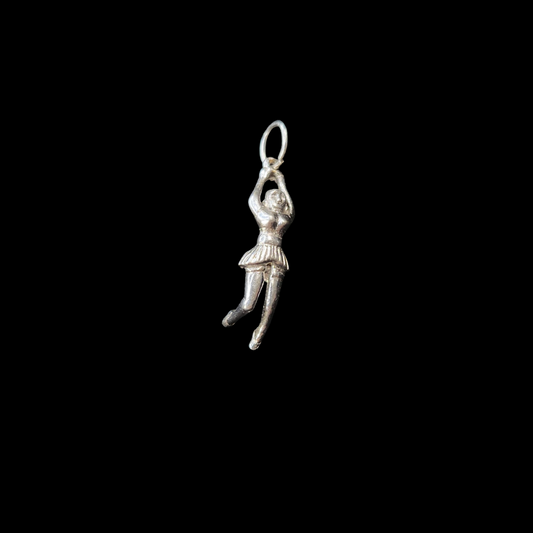 .925 Sterling Silver Cheerleader Charm